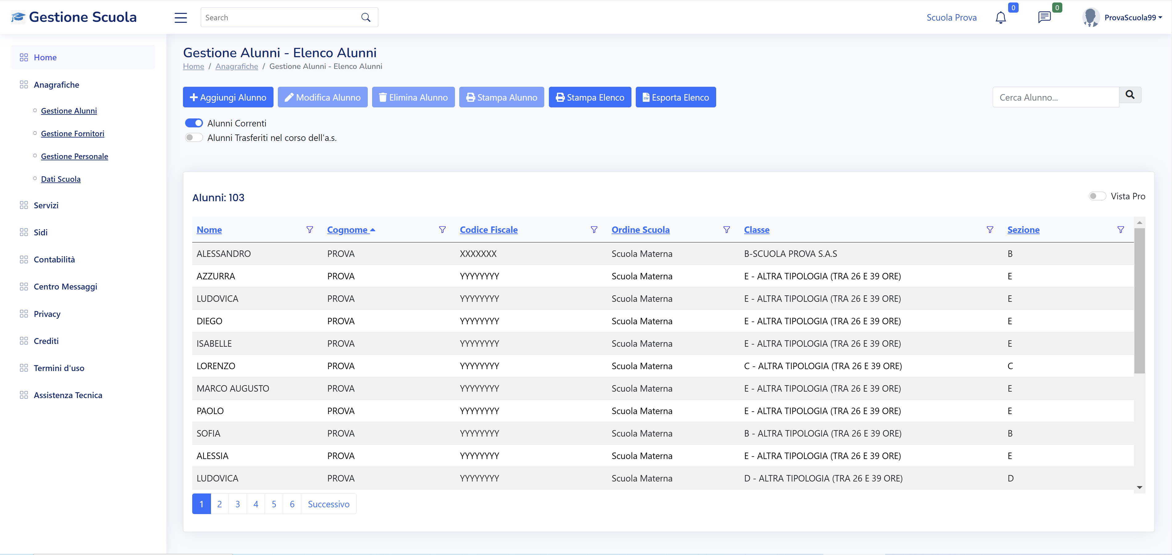 Schermata Cruscotto 2